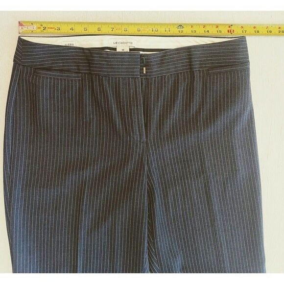 Liz Claiborne Women's dress pants AUDRA Grey/White Stripe Pants Women Size 10 - Picture 5 of 11